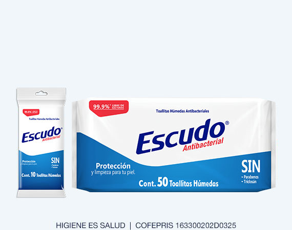 ESCUDO ANTIBACTERIAL TOALLITAS HUMEDAS LIMPIADORAS MANOS VIRUS CORONAVIRUS